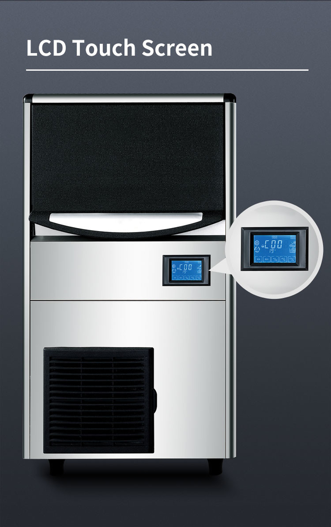 कॉफी शॉप के लिए 80KG ऑटोमैटिक आइस मशीन 25kg कमर्शियल पेलेट आइस मेकर 4