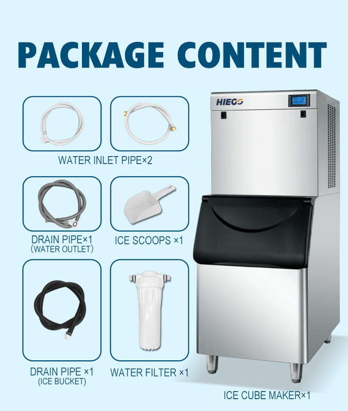 बार के लिए स्टेनलेस वाणिज्यिक 300 किग्रा घन बर्फ बनाने की मशीन 7