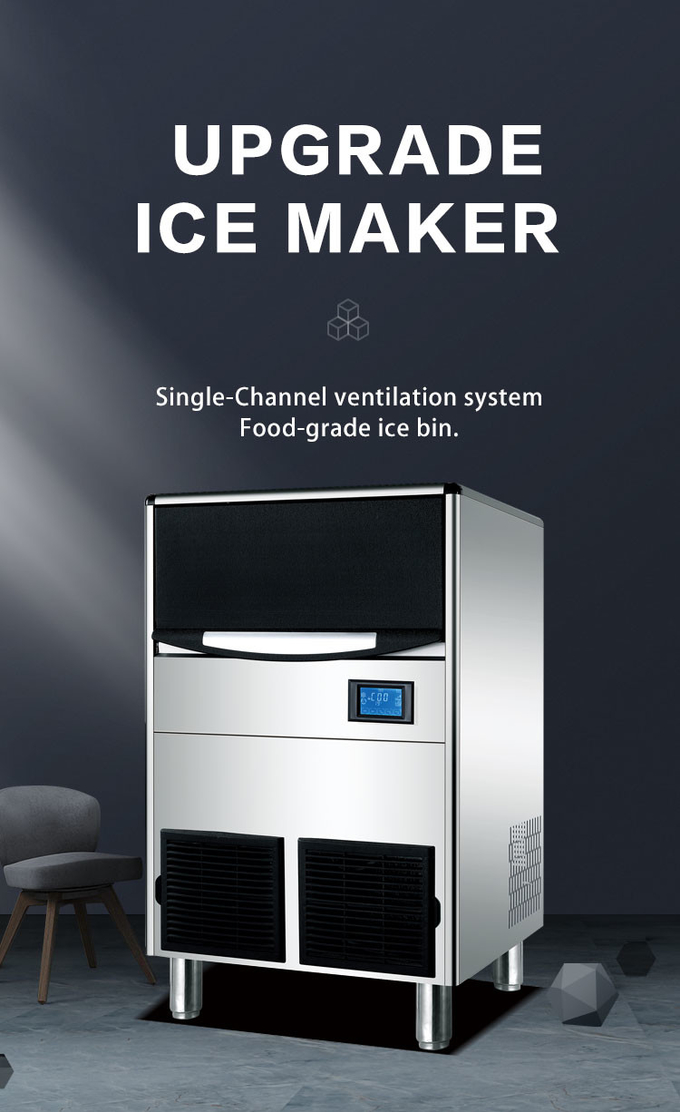 बिक्री के लिए रेस्तरां बार कैफे के लिए बर्फ क्षमता 100 किग्रा 24 एच एलसीडी वाणिज्यिक आइस मेकर मशीन 0