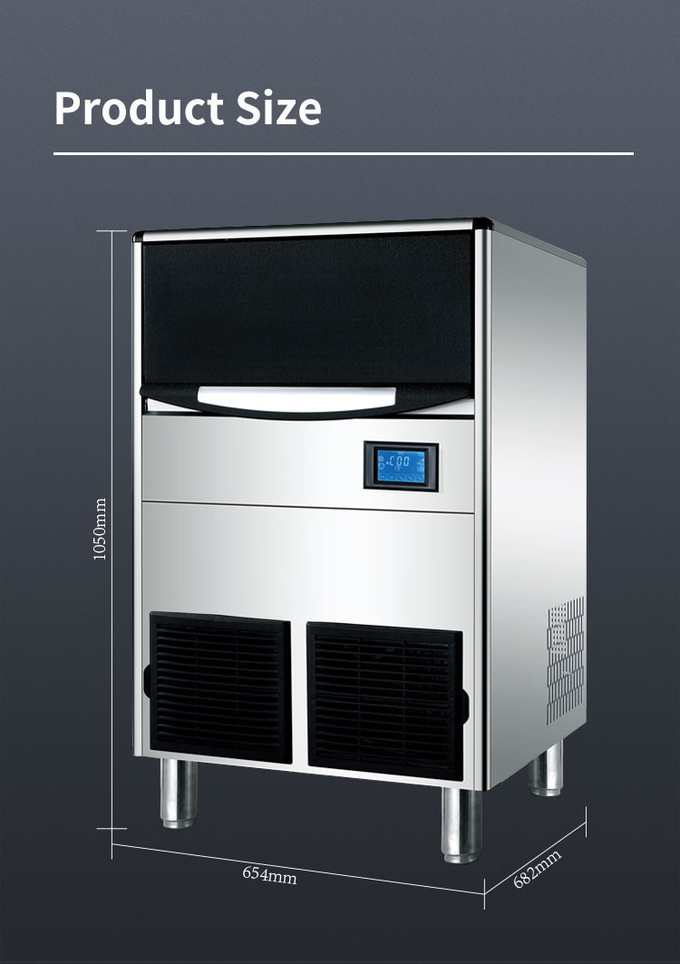 बिक्री के लिए रेस्तरां बार कैफे के लिए बर्फ क्षमता 100 किग्रा 24 एच एलसीडी वाणिज्यिक आइस मेकर मशीन 7