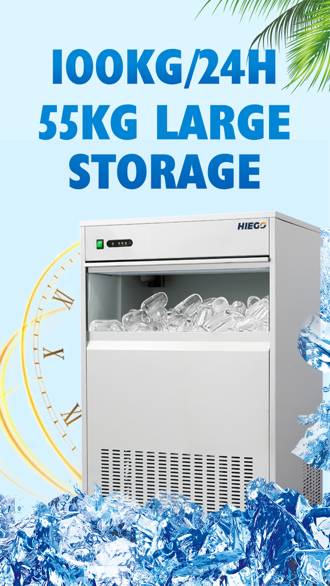50 किलो रसोई बर्फ मशीन वाणिज्यिक पोर्टेबल गोली बर्फ मशीन R134a 5