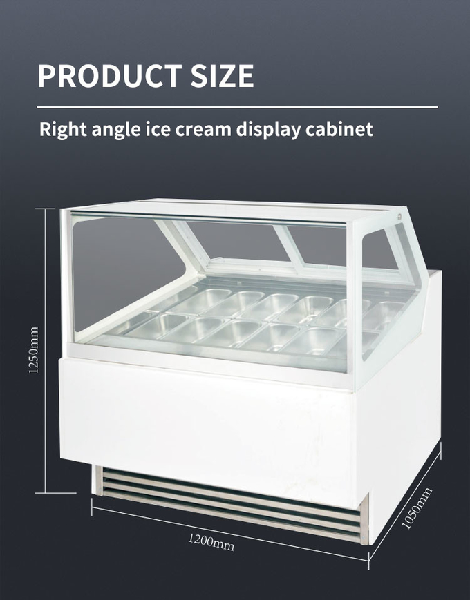 वाणिज्यिक आइसक्रीम डिस्प्ले यूनिट 50-60 हर्ट्ज जिलेटो डिपिंग कैबिनेट 1
