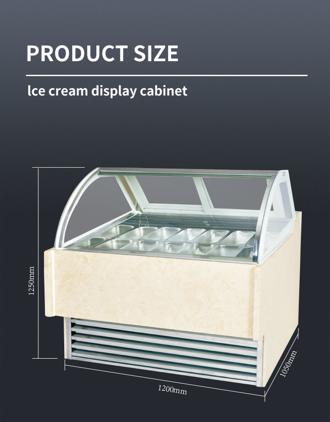 वाणिज्यिक आइसक्रीम डिस्प्ले यूनिट 50-60 हर्ट्ज जिलेटो डिपिंग कैबिनेट 5