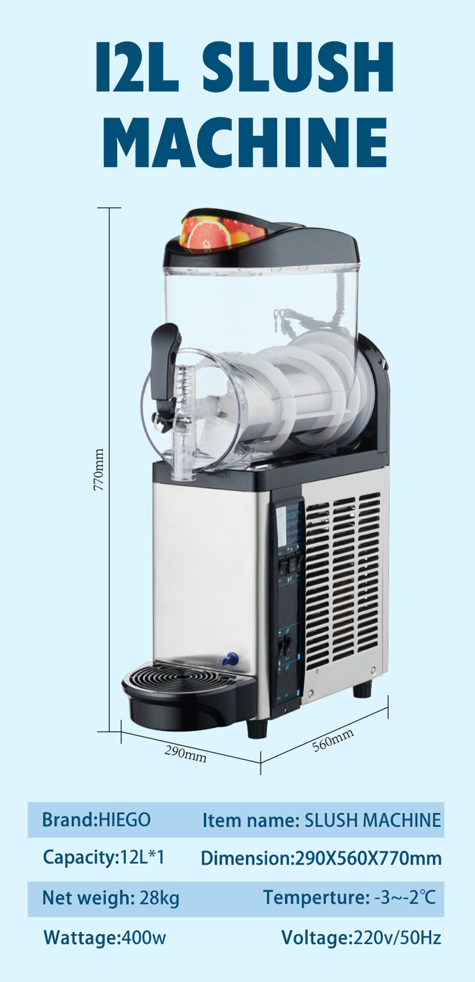 स्लश फ्रोजन ड्रिंक मशीन 12एल*1 वाणिज्यिक स्लश मशीन 5