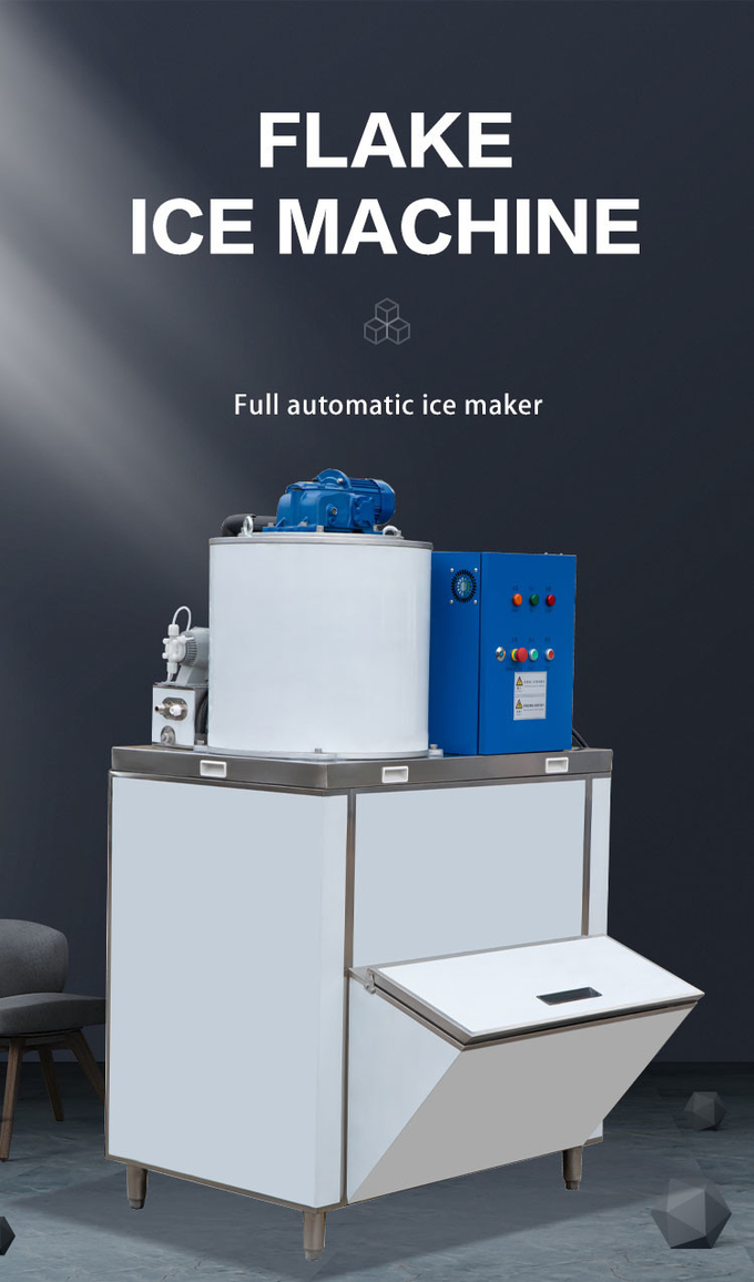 300kg/24h समुद्री जल परत बर्फ मशीन वाणिज्यिक स्टेनलेस स्टील जमे हुए बर्फ कोन निर्माता 0