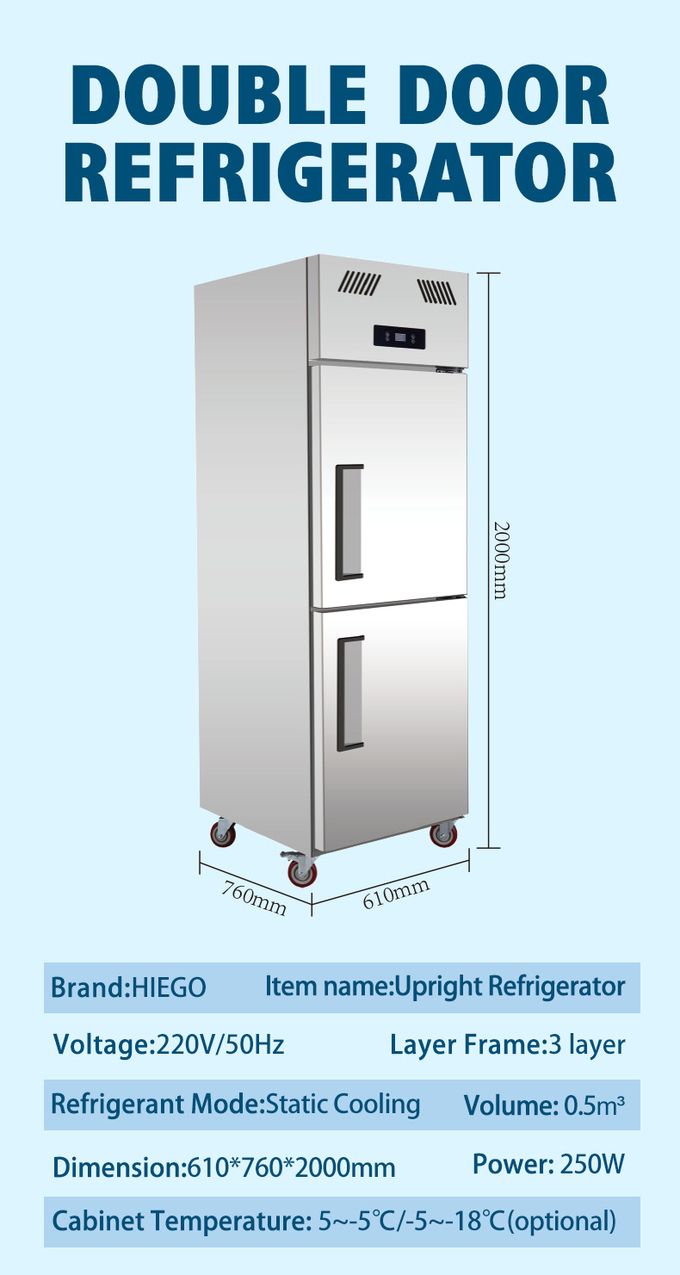 वाणिज्यिक स्टेनलेस स्टील ईमानदार रेफ्रिजरेटर 4 दरवाजे फ्रीजर 9
