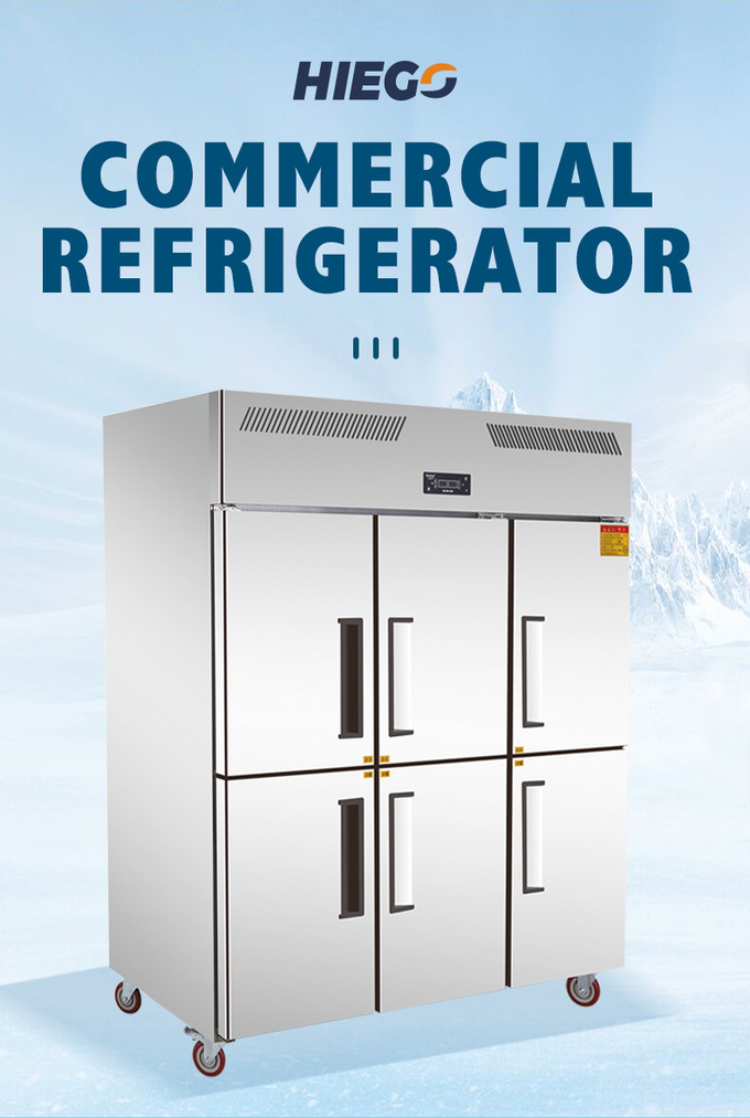 4 दरवाजे कमर्शियल अपराइट रेफ्रिजरेटर 1000L सिंगल डबल तापमान 0
