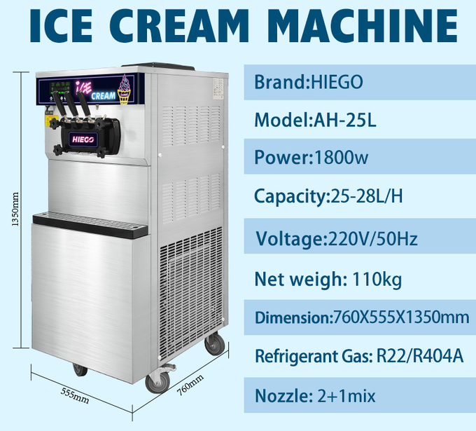 मोबाइल जेलाटो मेकर कमर्शियल 36एल होटल कमर्शियल आइसक्रीम मशीन 6